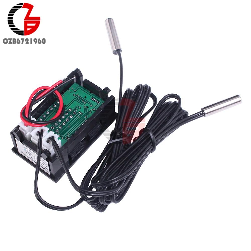 3 chiffres 0.28 pouces DC 4 V-28 V double thermomètre double affichage LED NTC capteur étanche therm