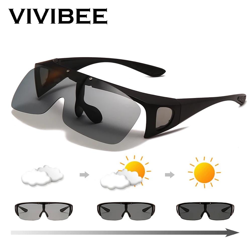 VIVIBEE rabattable polarisé ajustement sur lunettes lunettes de soleil hommes conduite UV400 photoch