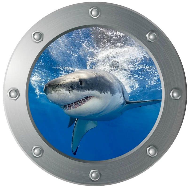 Autocollants muraux d'animaux de fond marin, hublot sous la mer, 3D, chambres d'enfants, décoration