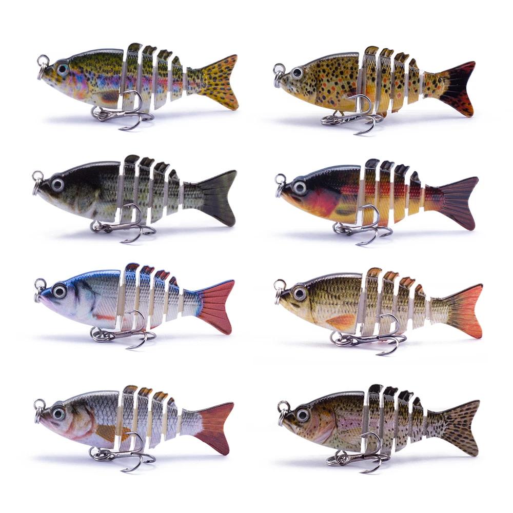 Ensemble de leurres de pêche multi-articulés miniatures 5cm/2.5g, 6 segments, appât flexible, crankb