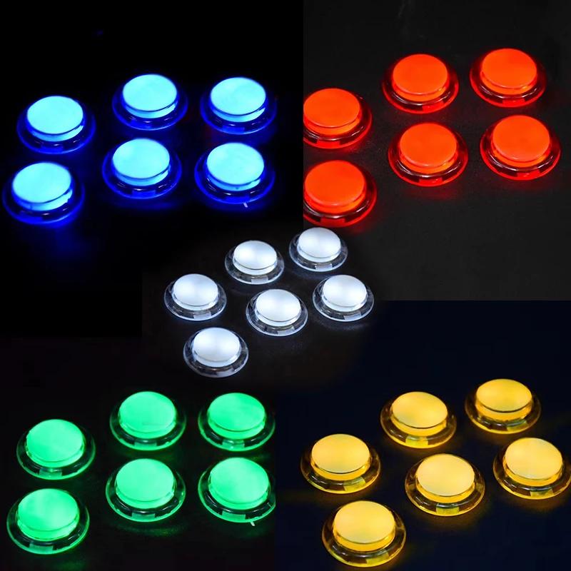 Bouton poussoir Led éclairé par Arcade, 5V / 12V, 24MM 30MM, copie ronde lumineuse SANWA OBSC pour j