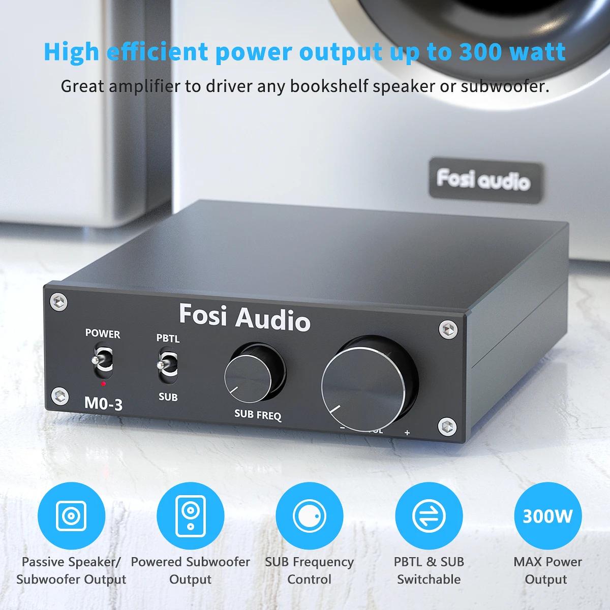 Fosi Audio-Amplificateur de caisson de basses M03, 300W, Mono Amp, Digital Hifi, Home Power Audio, H
