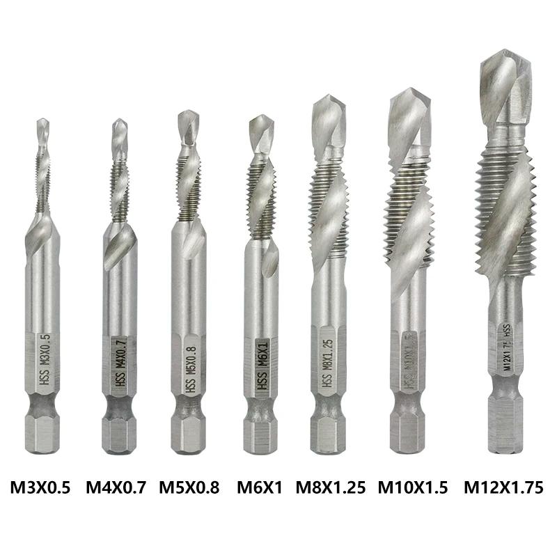 XCAN – taraud métrique à tige hexagonale, robinet composé et perceuse, flûte en spirale, filetage HS