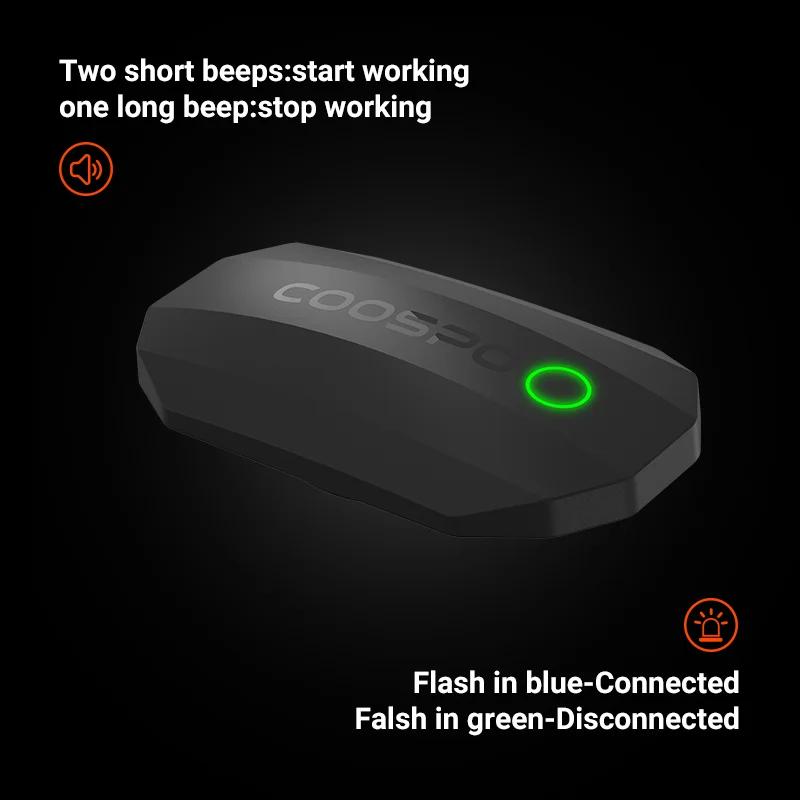 Moniteur fréquence cardiaque COOSPO BLE ANT+ - Ceinture pectorale noire sans fil compatible Wahoo Garmin