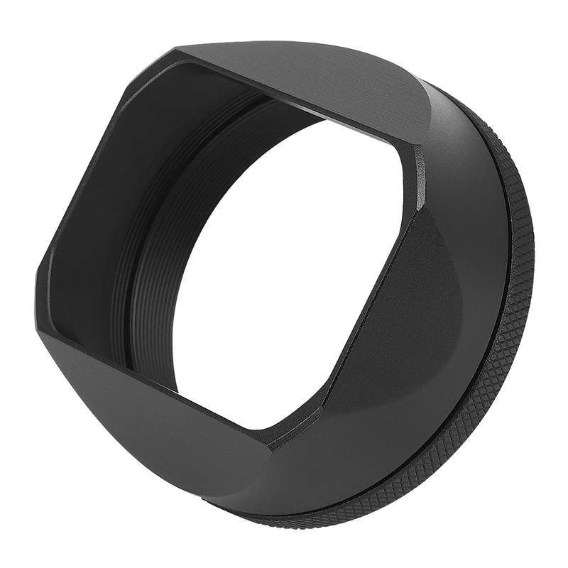 Haoge LH-X54B X100v pare-soleil en aluminium métal avec anneau d'adaptation de 49mm pour Fujifilm Fu