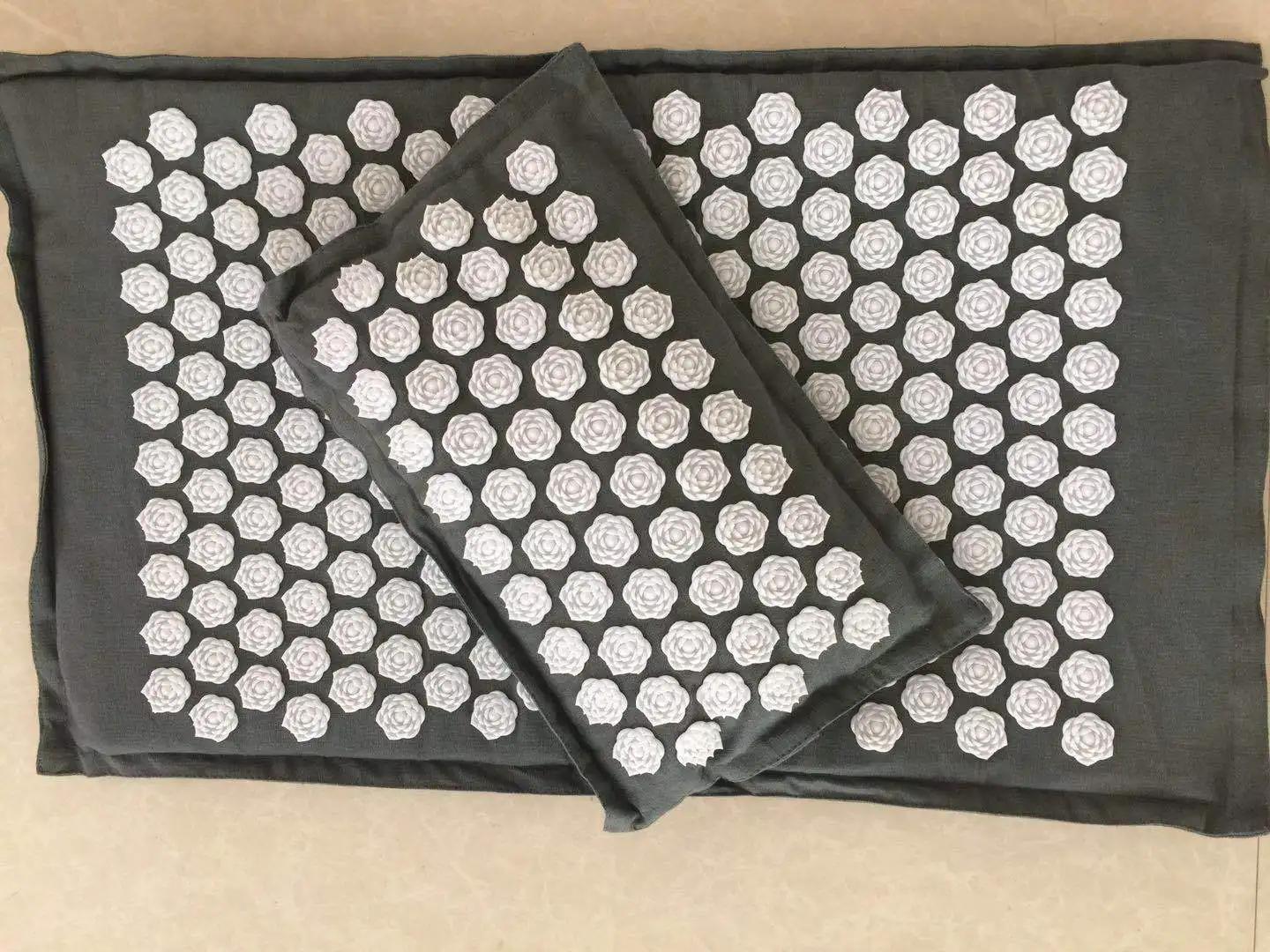 Tapis d'acupression à pointes de Lotus, coussin en lin naturel, palmier de noix de coco, Massage du