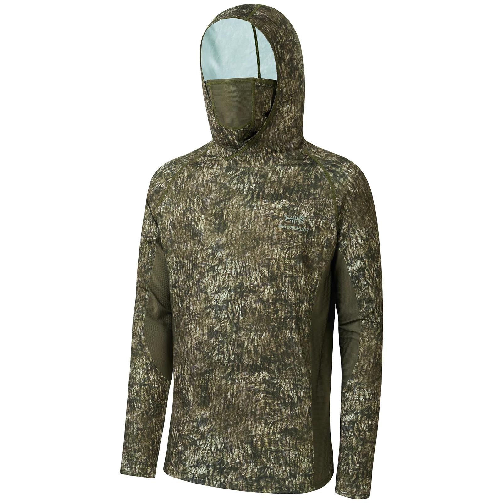 Chemise camouflage Bassdash chasse pêche homme - Sweat capuche UPF 50+ avec masque