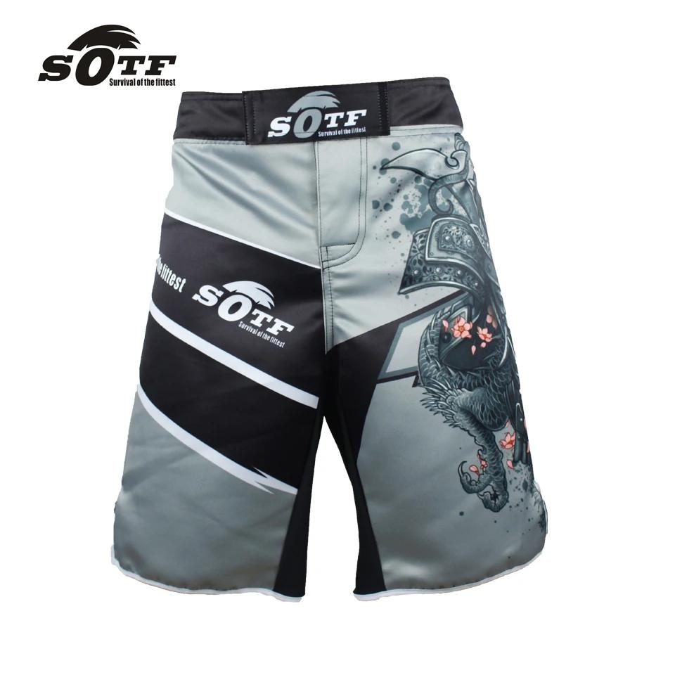 MMA hommes japonais samouraï gris sport Fitness Boxer Shorts pas cher préorian boxe Shorts court Tae
