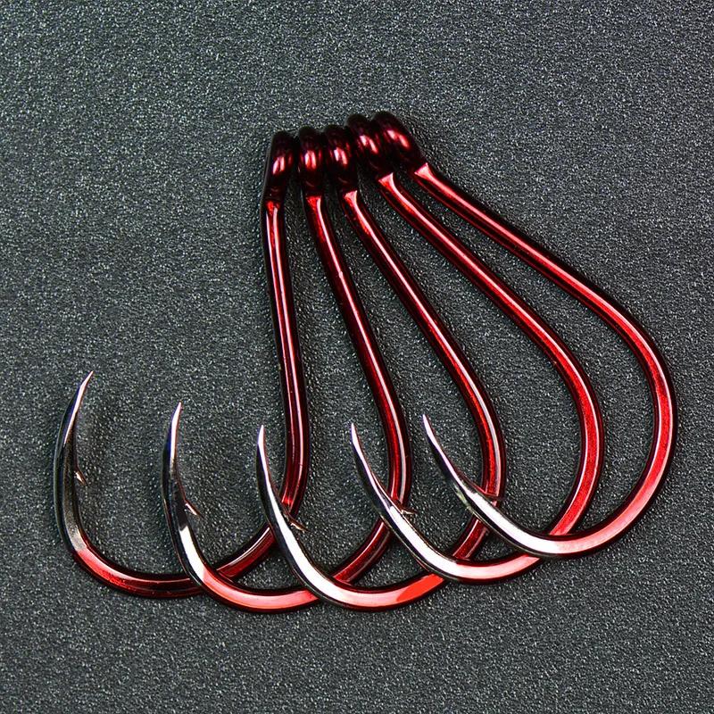 Hameçons de pêche japonais à pointe super aiguille, à bouche courbée triangulaire, à attaque rapide,
