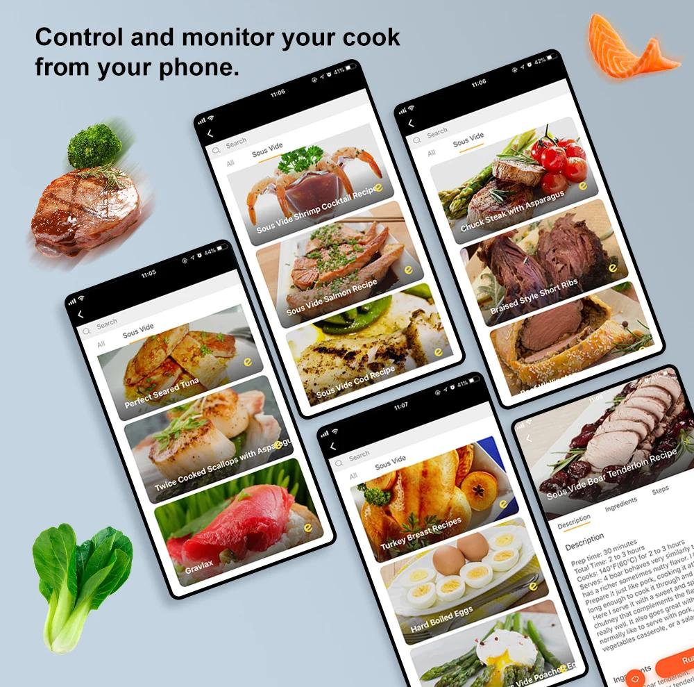 BioloMix – cuiseur Sous Vide WiFi en acier inoxydable, 5ème génération, étanche IPX7, circulateur à