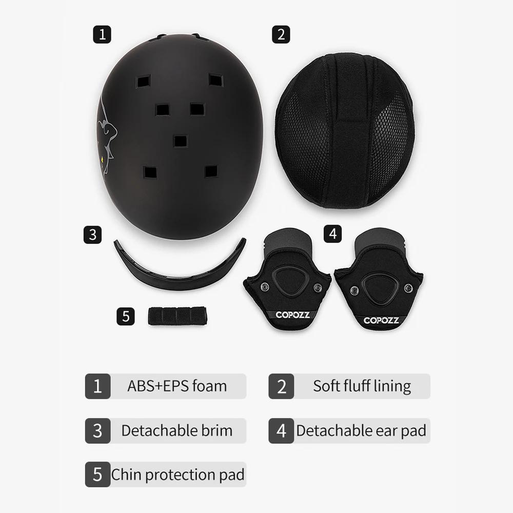 Casque de ski COPOZZ unisexe anti-impact - Certifié sécurité neige pour adultes et enfants snowboard