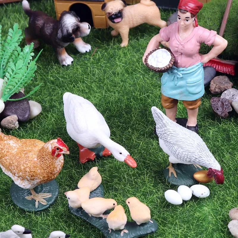 Oenux nouveau modèle de personnes fermières Simulation personnel de ferme mangeoire figurines d'acti