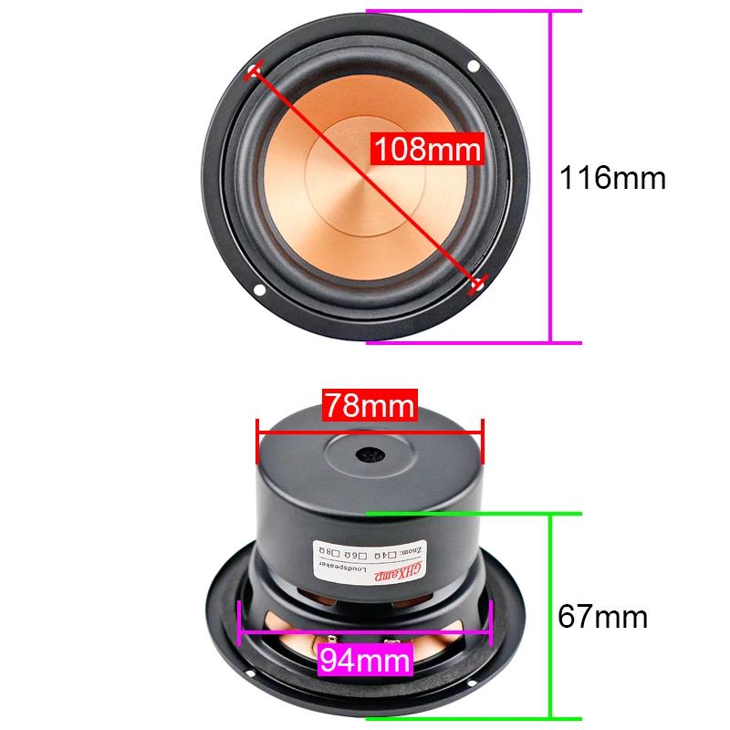 GHXAMP Hifi cône en céramique dorée 4 pouces 116mm Woofer mi-basse haut-parleur 4Ohm 40W bibliothèqu