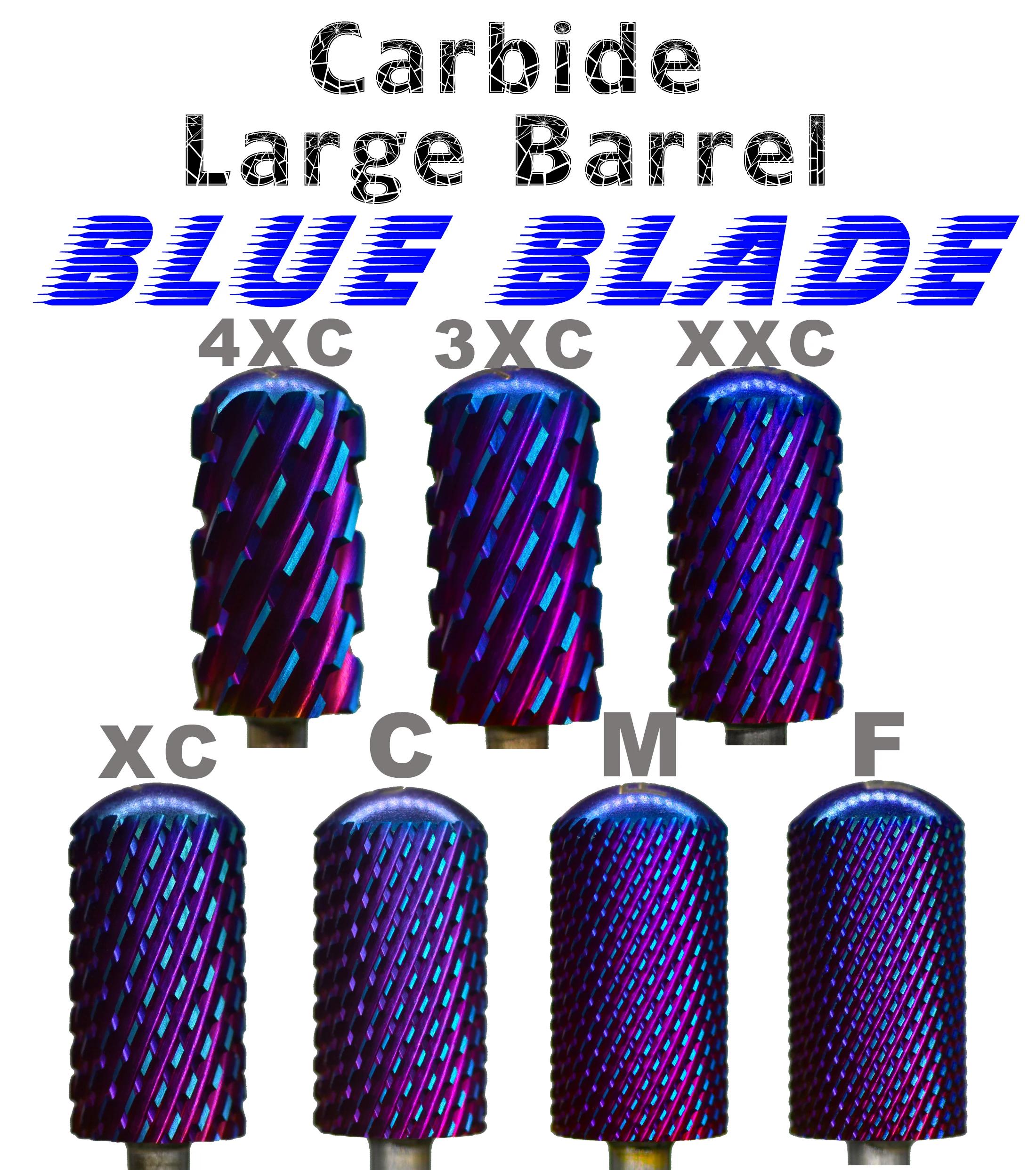 Foret à ongles en carbure à lame bleue, main droite 6.6, grande lame ronde, baril le plus solide et