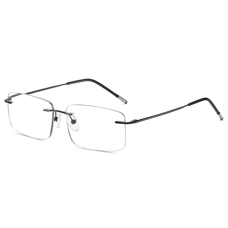 Lunettes de lecture multifocales progressives en titane, sans bords, zoom intelligent pour hommes et