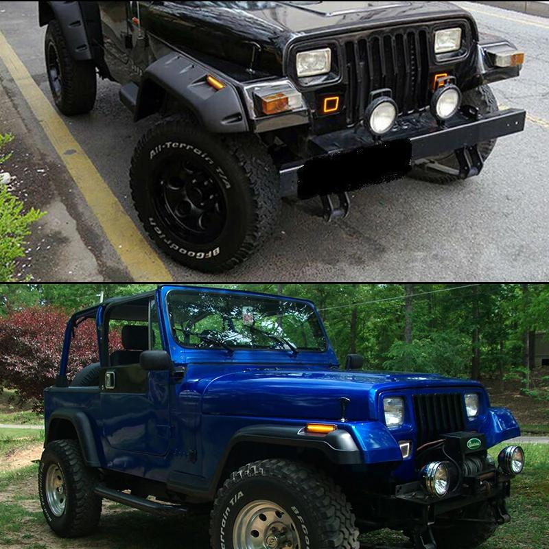IJDM marqueur latéral clignotant et pare-chocs avant lumière DRL pour Jeep Wrangler YJ feux de jour