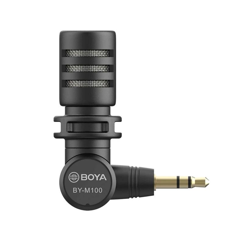BOYA – Microphone Miniature enfichable BY-M100 3.5mm TRS, pour appareil photo reflex numérique Nikon