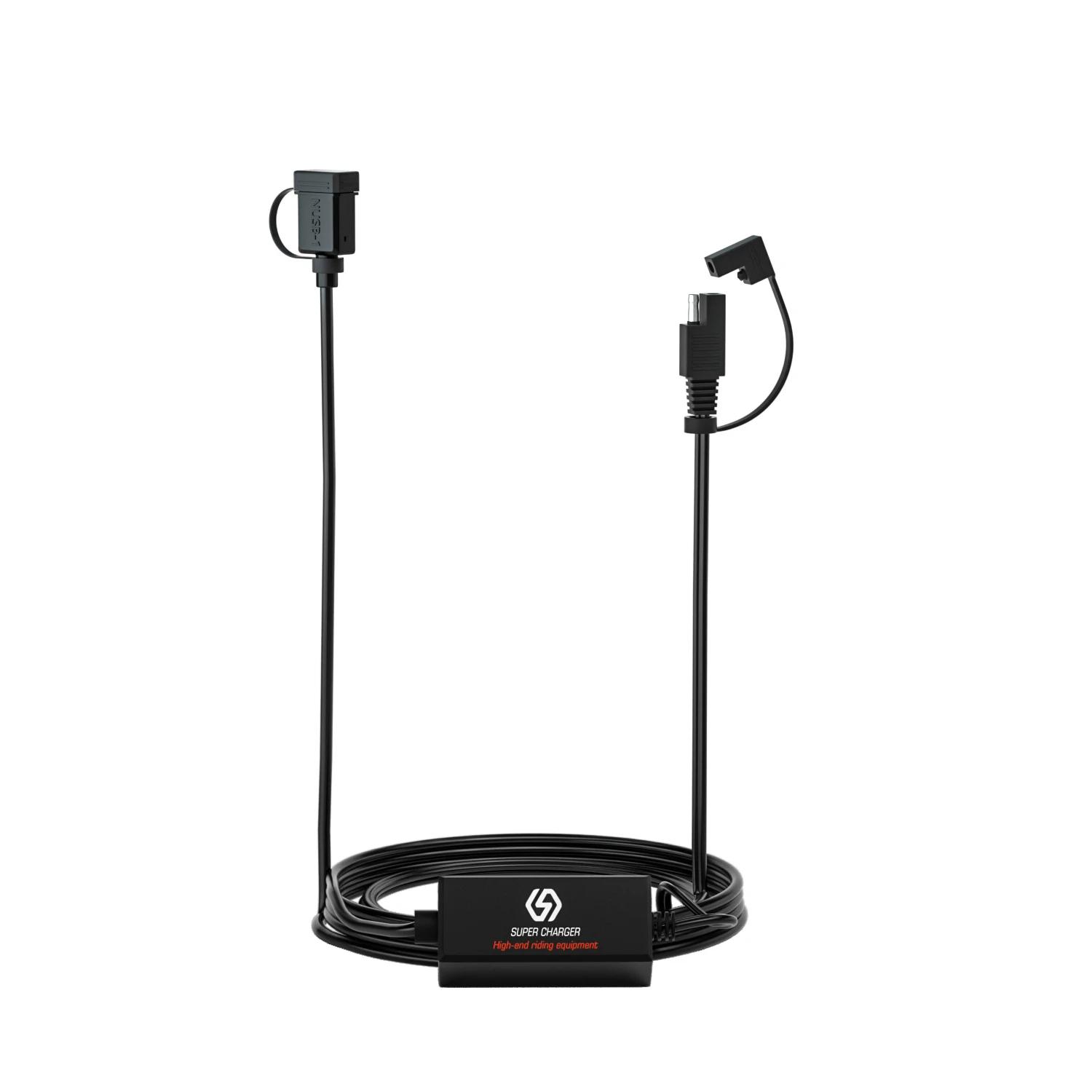 Chargeur rapide USB pour moto étanche, 18W, chargeur SAE vers USB, 12-24V, QC3.0, charge rapide 3.0,