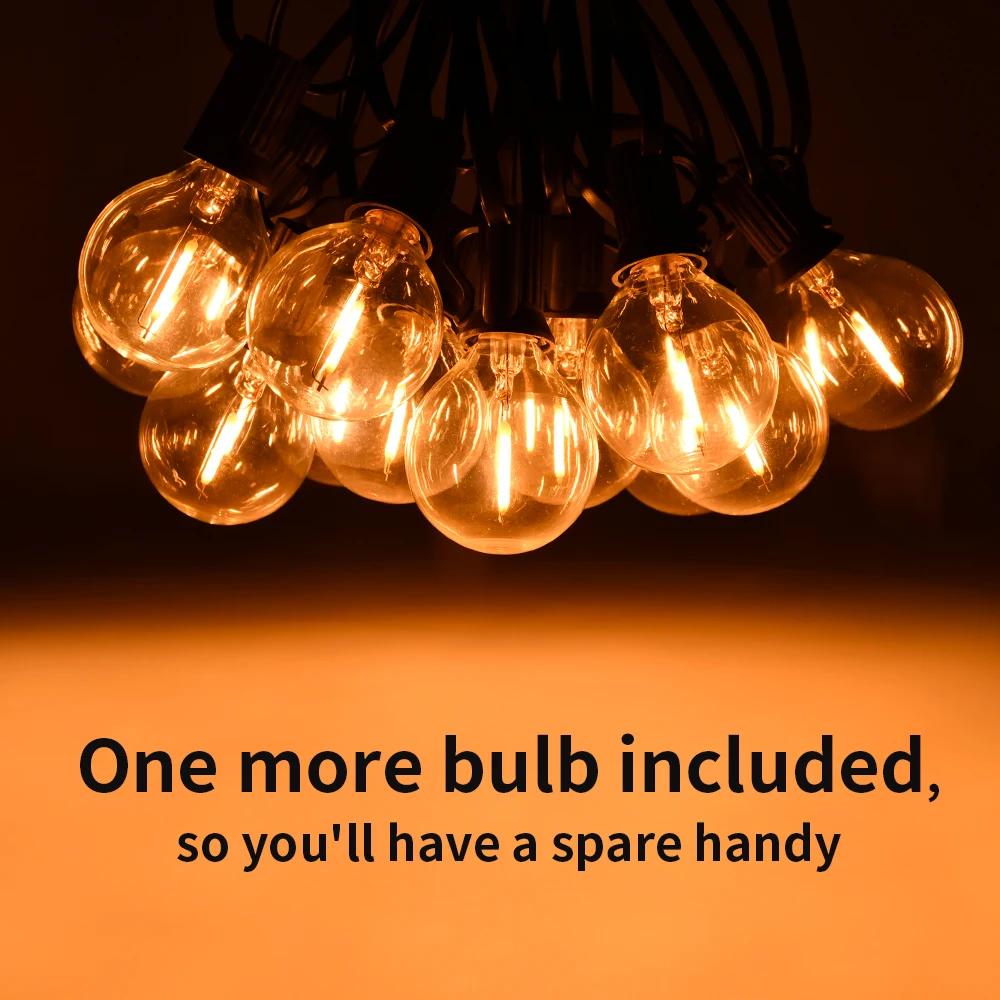 Guirlande lumineuse féerique LED 30M, pour fête d'anniversaire en plein air, G40, Patio, jardin, cha