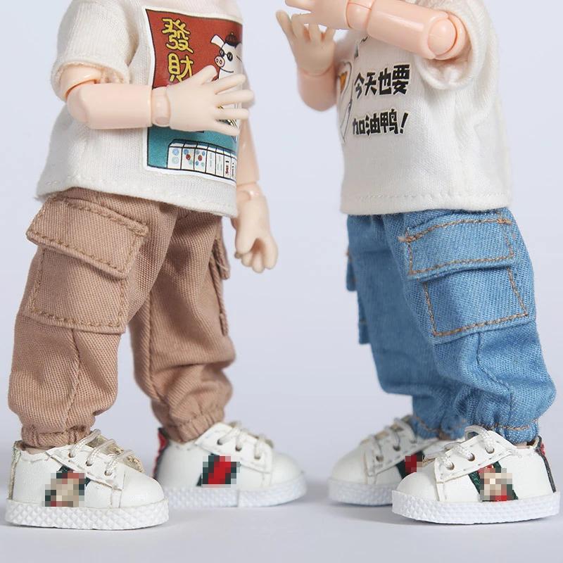 Vêtements pour bébé OB11, accessoires de poupée BJD 1/12, salopette, pantalon, T-shirt à manches cou