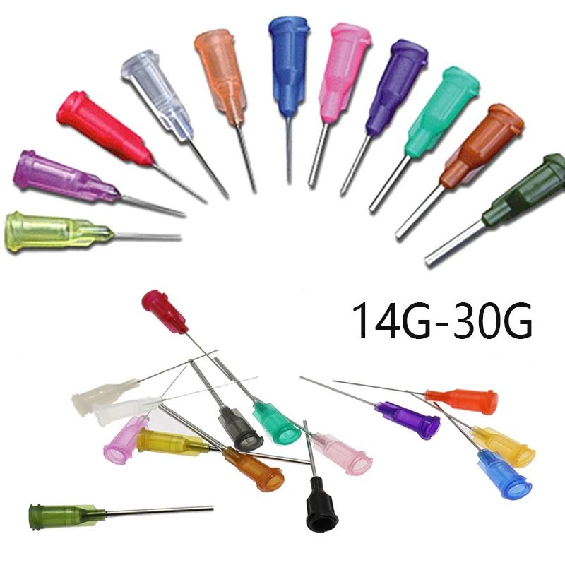 50pcs 12mm pointes de précision distributeur de liquide seringue aiguilles conseils 304 14G -30G con