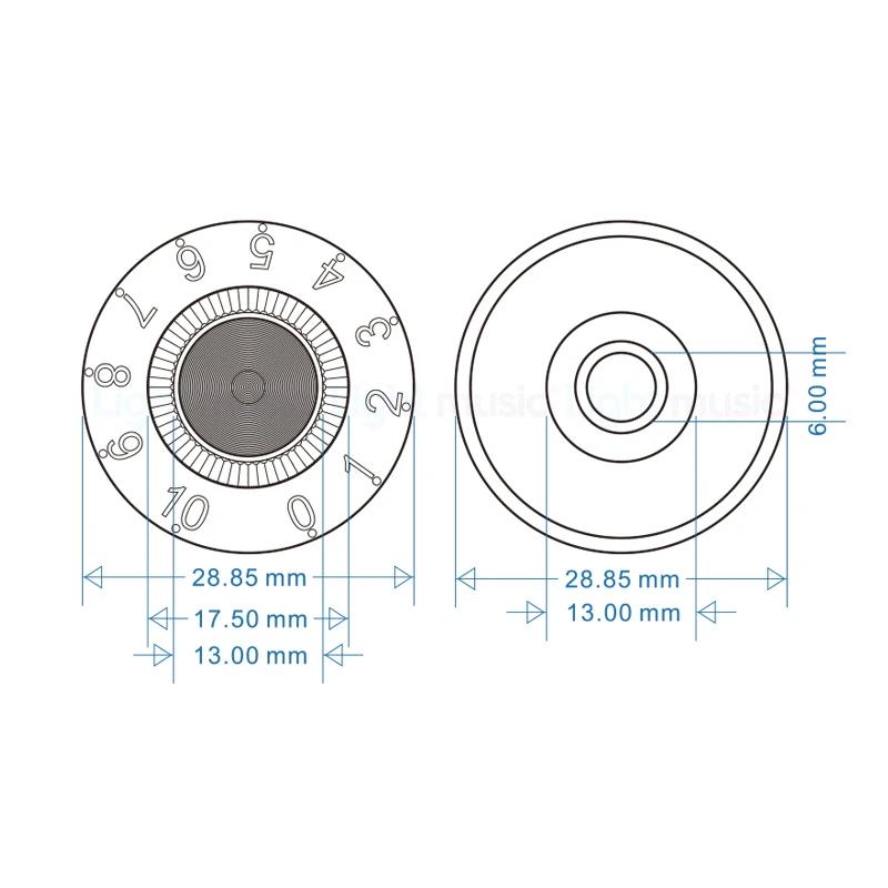 Boutons de contrôle de vitesse et de Volume de guitare en aluminium, cloche de chapeau haut-de-forme