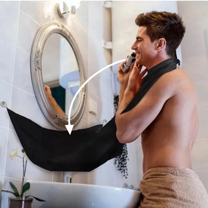 Tablier de rasage pour homme, receveur de barbe, Cape de soins, bavoir pour le visage, cheveux rasés