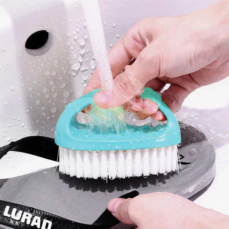 Brosse de nettoyage colorée pour travaux ménagers, outil de nettoyage multifonctionnel en forme d'œu
