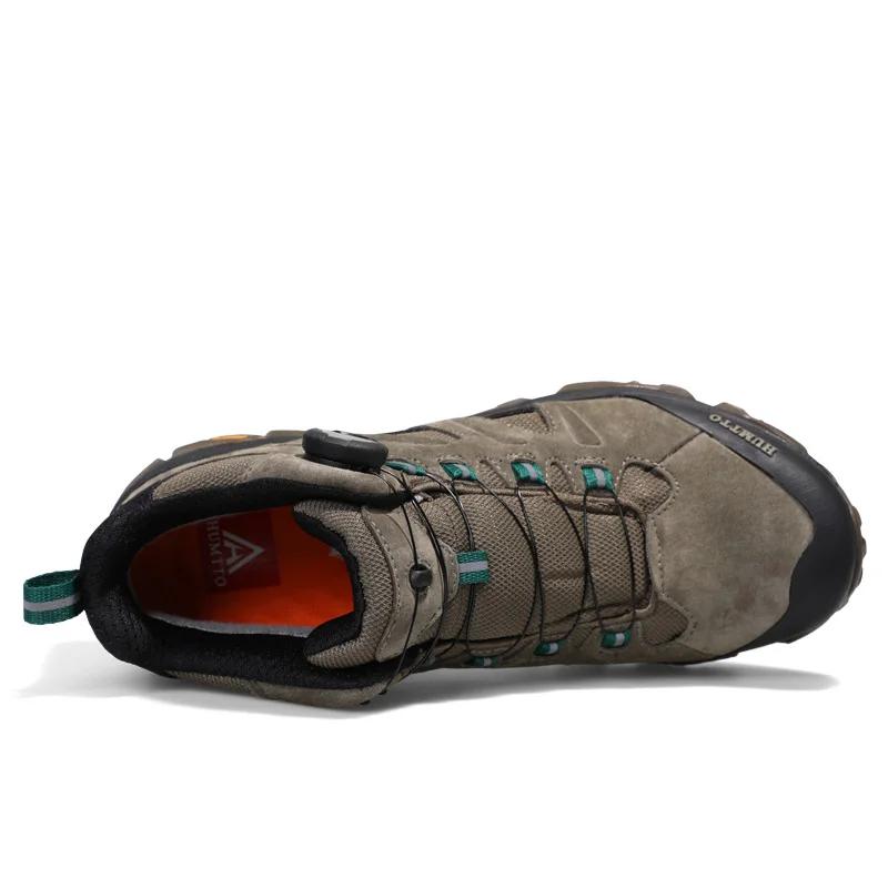 HUMTTO chaussures de randonnée imperméables bottes de Trekking en cuir baskets d'extérieur pour homm