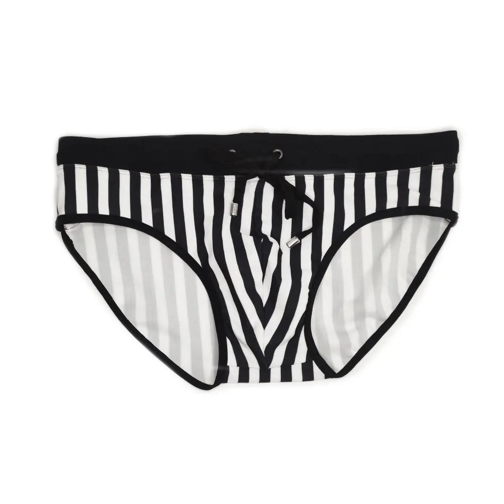 Slip de bain homme rembourré push-up - Maillot de natation sexy avec bandes noires - Surf et plage