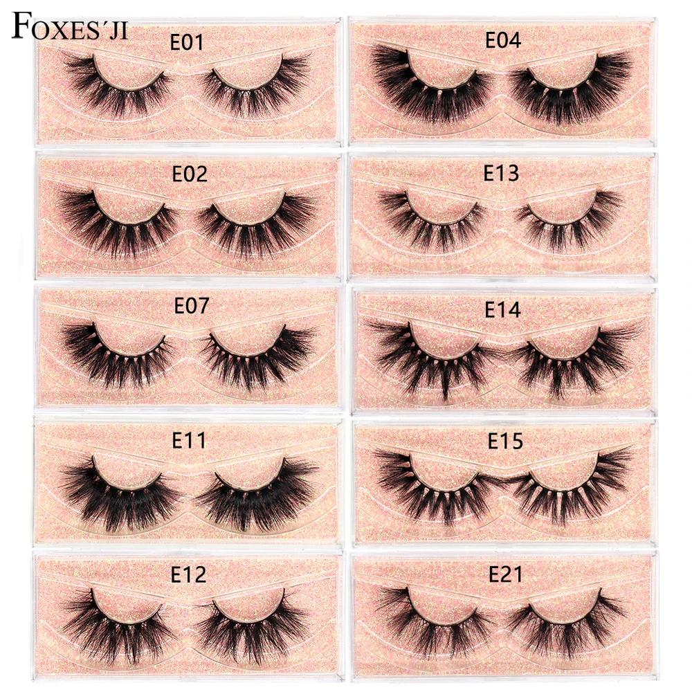FOXESJI cils 3D vison cils populaire naturel long moelleux dramatique Extension de cils maquillage c