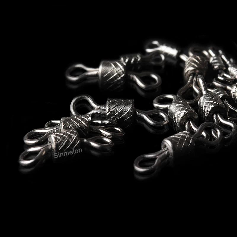 WALK FISH 50 pièces/lot émerillons de pêche roulement à billes pivotant avec bouton-pression de sécu