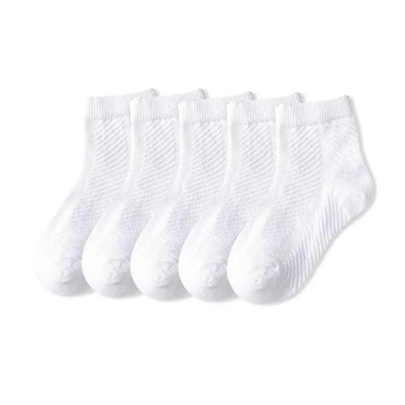 Enfants coton chaussettes été mince respirant tricot maille doux solide blanc mode garçon fille bébé