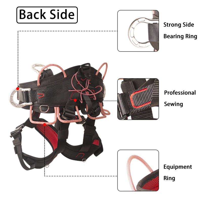 Harnais demi-corps extérieur, équipement de Protection de ceinture de sécurité d'escalade avec pont