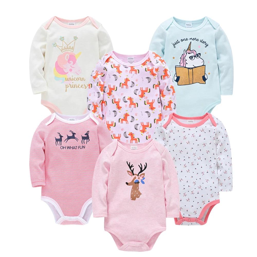 Vêtements pour bébés filles de 3 à 6 pièces/lot, body en coton à manches longues pour filles de 0 à