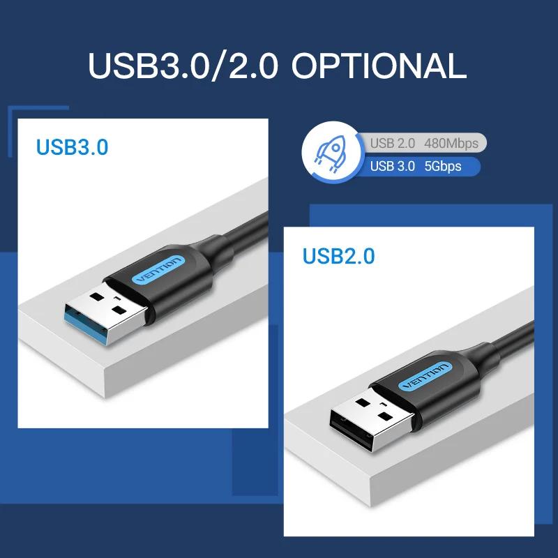 Vention – câble d'extension USB 3.0 mâle vers mâle, 3.0 2.0, pour disque dur, boîtier TV, ordinateur