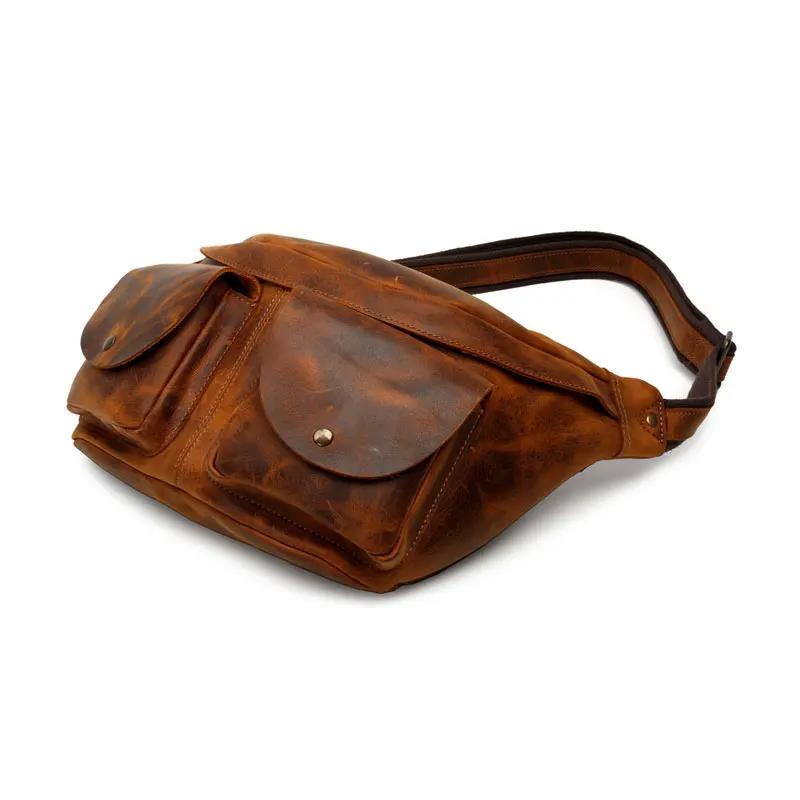 MAHEU-Grand sac de poitrine en cuir véritable pour hommes, sacs à bandoulière, sacs à bandoulière, s