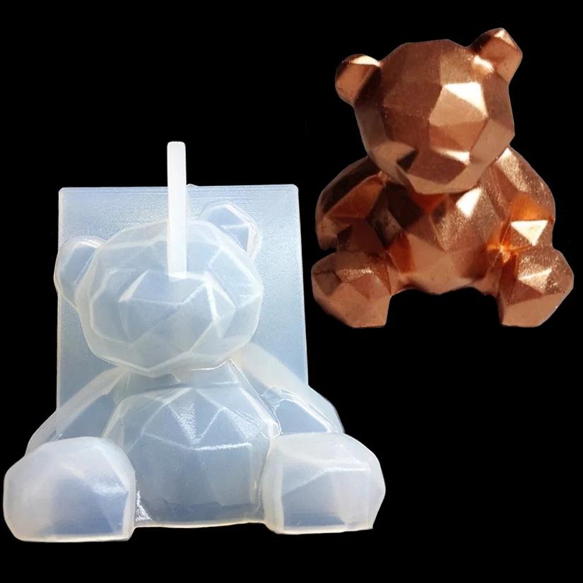 Moule en silicone 3D pour décoration de gâteaux en fondant, motifs Ours, Licorne, Corne, Cerf de Noë