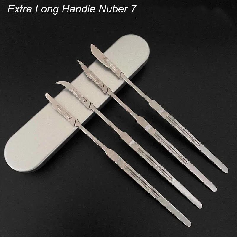 Scalpel à manche sphérique en acier au carbone, long, carboné, générateurs de bureau en métal, coute