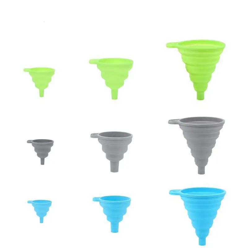 3 pièces entonnoir pliable en Silicone, outils de cuisine domestique, Mini entonnoir Portable pour P