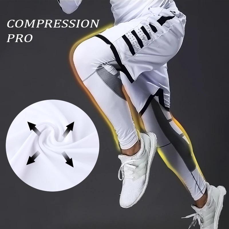 Pantalon de compression élastique pour homme, legging collant, pantalon de survêtement, cyclisme, co
