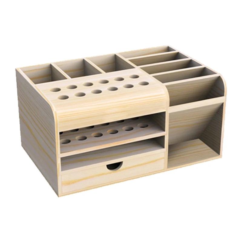 Boîte rangement multifonctionnelle en bois, support bureau service Mobile, tournevis, support pincet