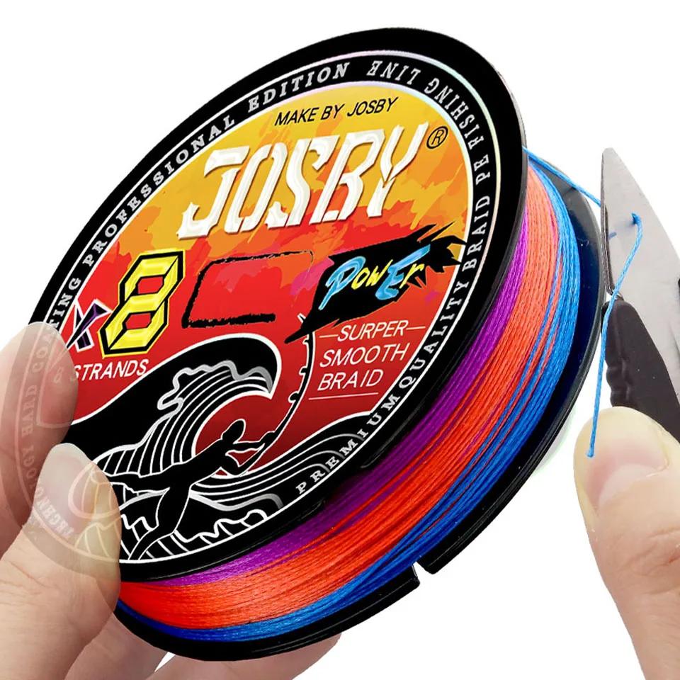 JOSBY 200M 300M 500M 1000M multicolore 100% PE 8 fil tressé 4 brins Multifilament ligne de pêche jap
