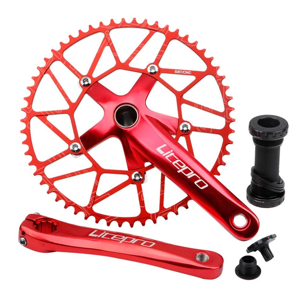 Pignon manivelle intégré creux Litepro pour vélo pliant arbre central dent positive négative plateau simple