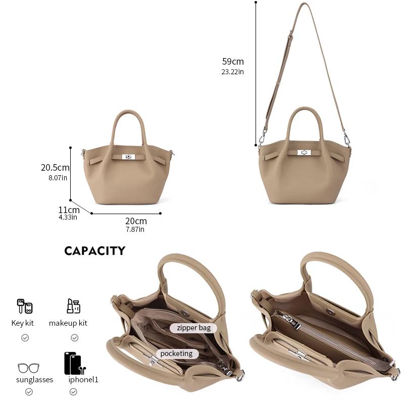 Sac seau en cuir véritable pour femmes, sacs à main de luxe de créateurs, sac bandoulière en cuir pl