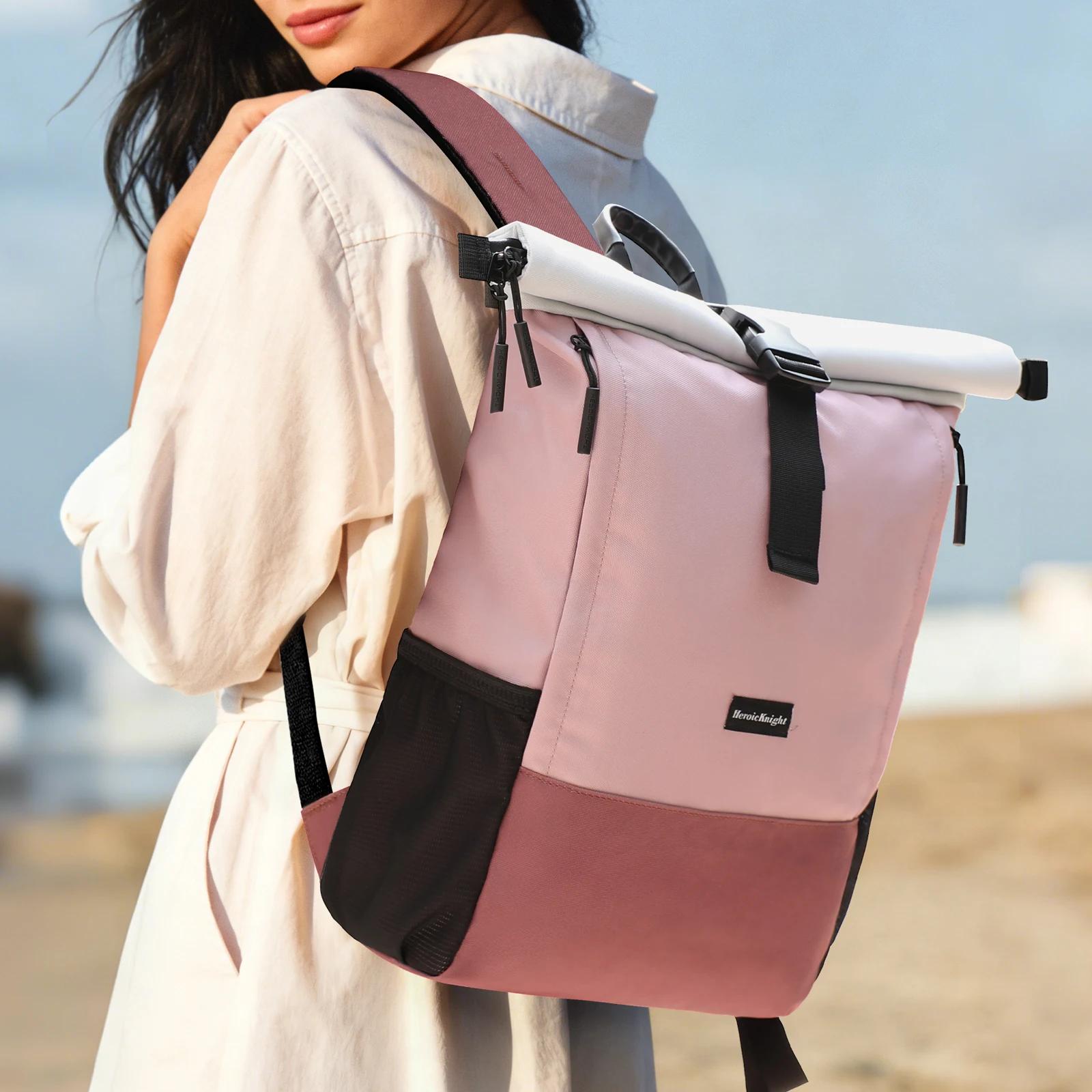 Sac à dos de voyage décontracté Heroic Knight, à enroulement, antivol, pour femme, sac à dos scolair