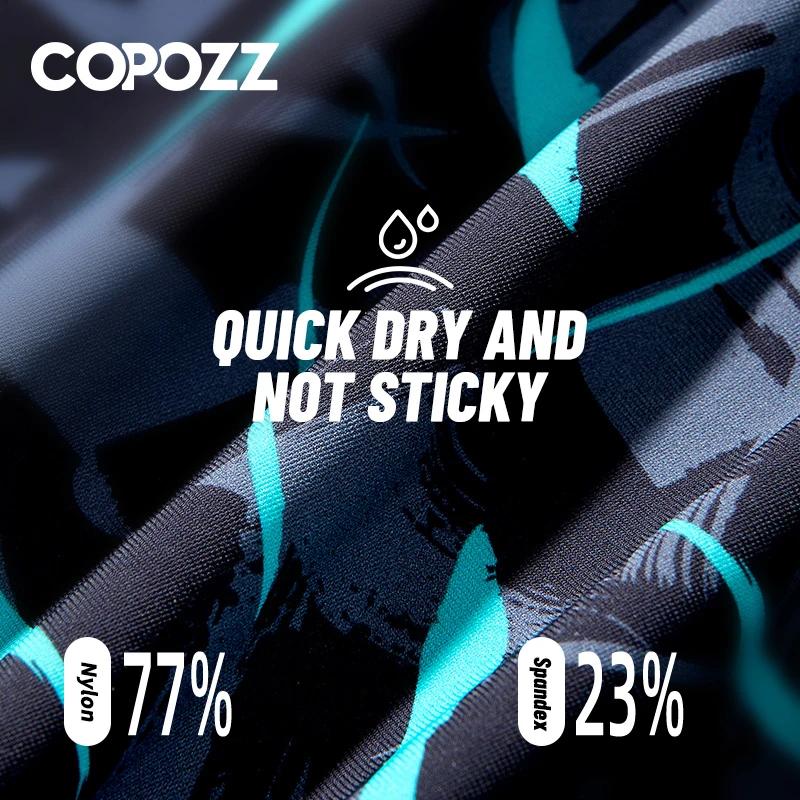 COPOZZ – maillot de bain pour hommes, culotte de plage, cordon de serrage, taille élastique, grande