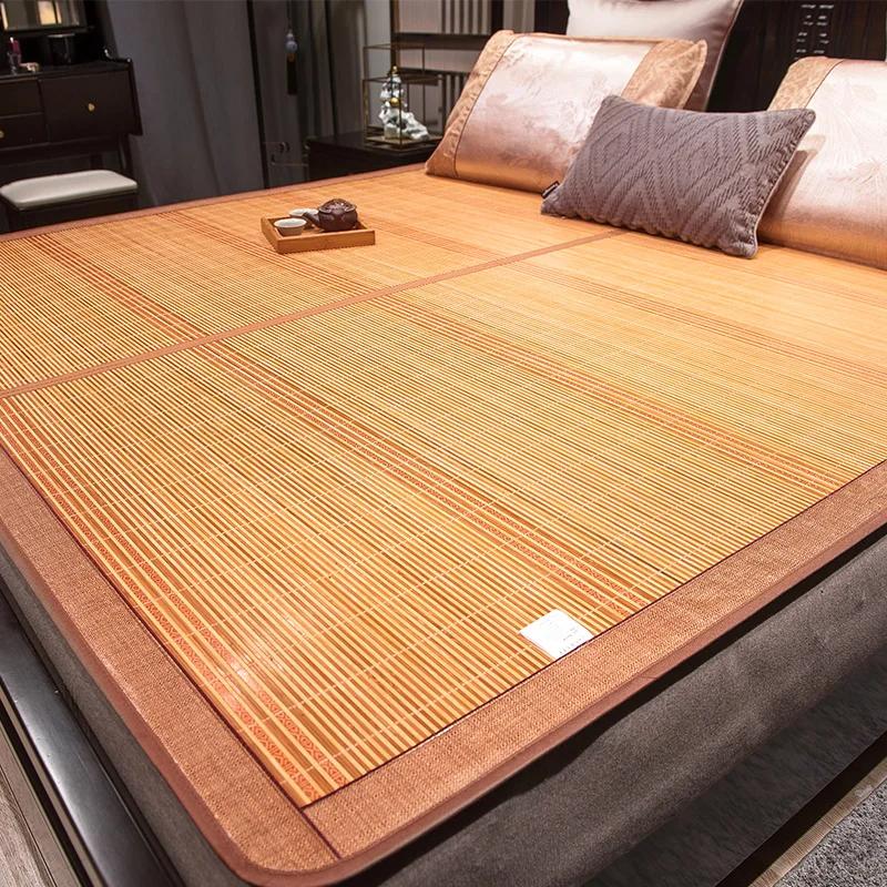 Tapis de lit en bambou Super Cool, 1.2/1.5/1.8m, matelas d'été pliant double face, natte de dortoir