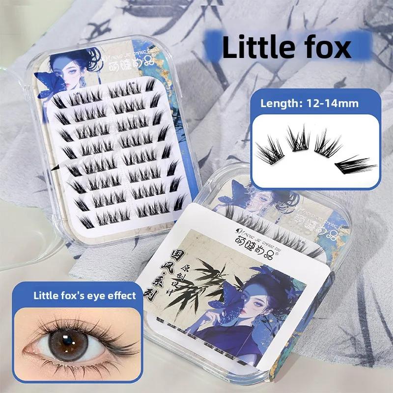 Faux-cils auto-adhésifs sans colle, naturels, volumineux, moelleux, ailés, Style renard, chinois, po
