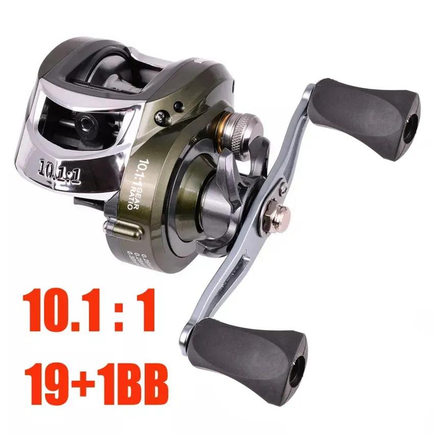 Moulinet de pêche haute vitesse, Ratio d'engrenage de 10.1:1, main gauche/droite, 19 + 1BB, résistan